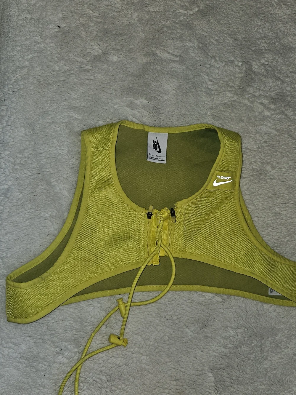 Nike/Off White Yellow Lime Sports Crop Top